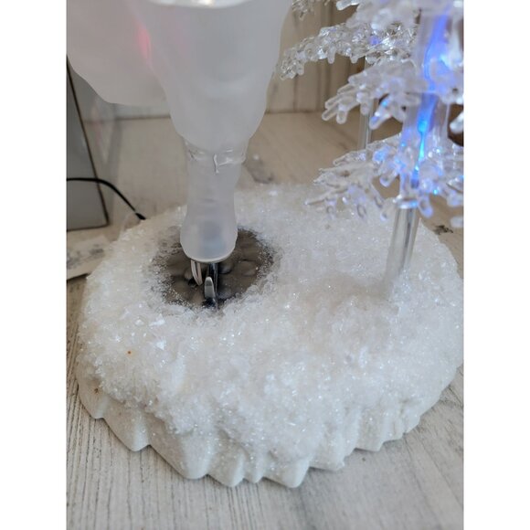 Acrylic Ice skating santa claus light up Xmas home decor glitter - Picture 5 of 9
